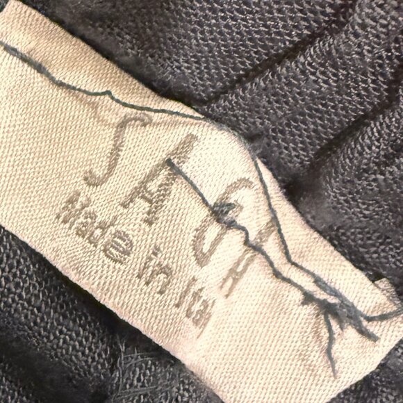 SAGA ITALY GRAY 100% LINEN CROPPED PANTS - Picture 10 of 11